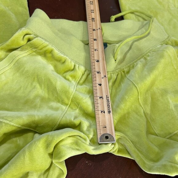 Wild Fable Velour Pants Womens XS Lime Green Flared Drawstring Waist Pockets - Picture 7 of 9